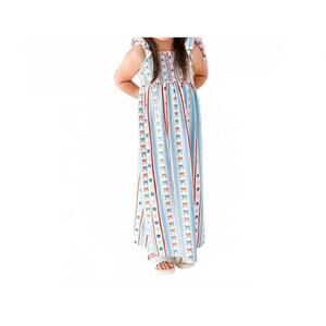 NEW BIRDIE BEAN pretty patriotic maxi dress in multi